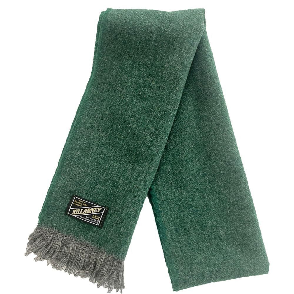 9433 Irish Wool Herringbone Fringed Killarney Scarf, Made in Ireland 100%